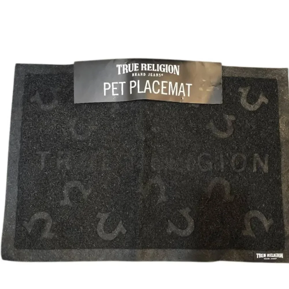 True Religion Waterproof Pet Placemat- Black